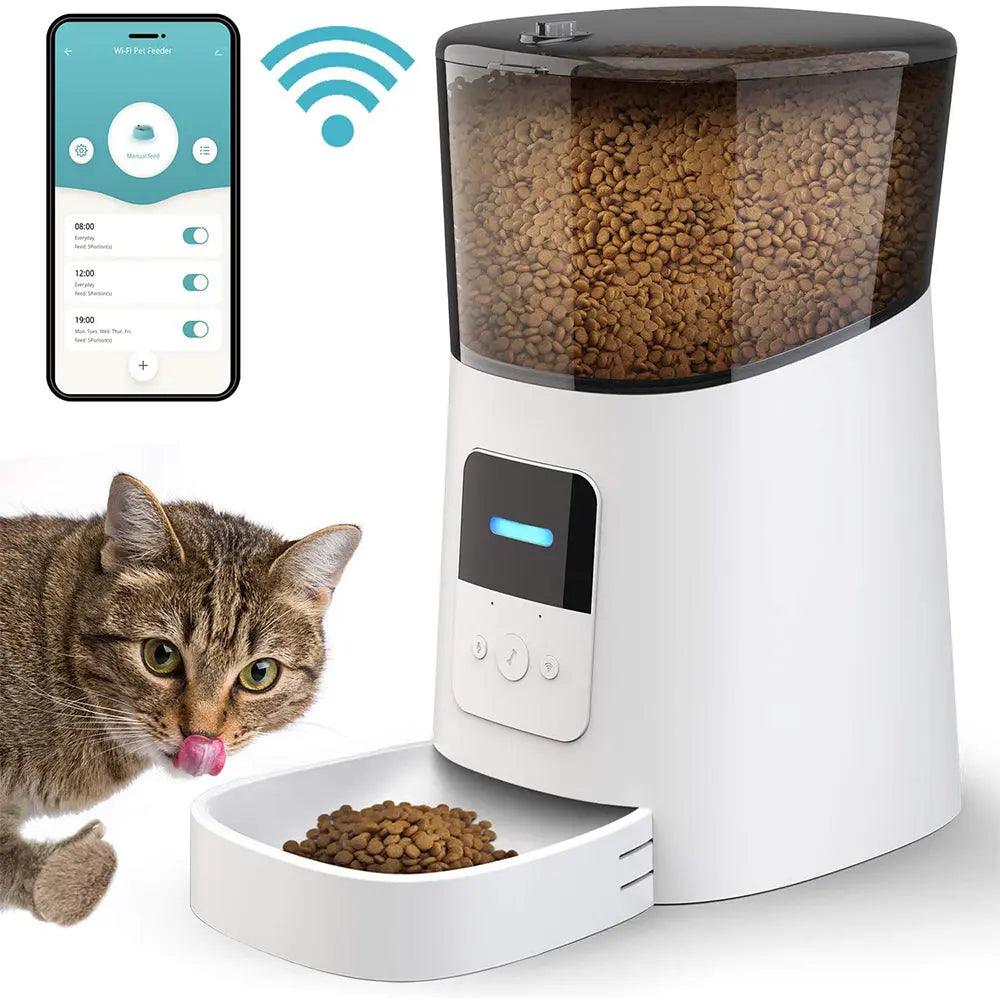 Automatischer Katzenfutterautomat mit WLAN-Funktion, intelligenter Futterspender für Haustiere (Hunde)